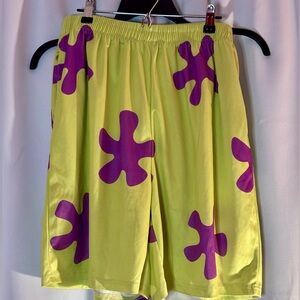 Patrick Starfish Men's Lime and Purple Patterned Shorts SpongeBob Size XXL.